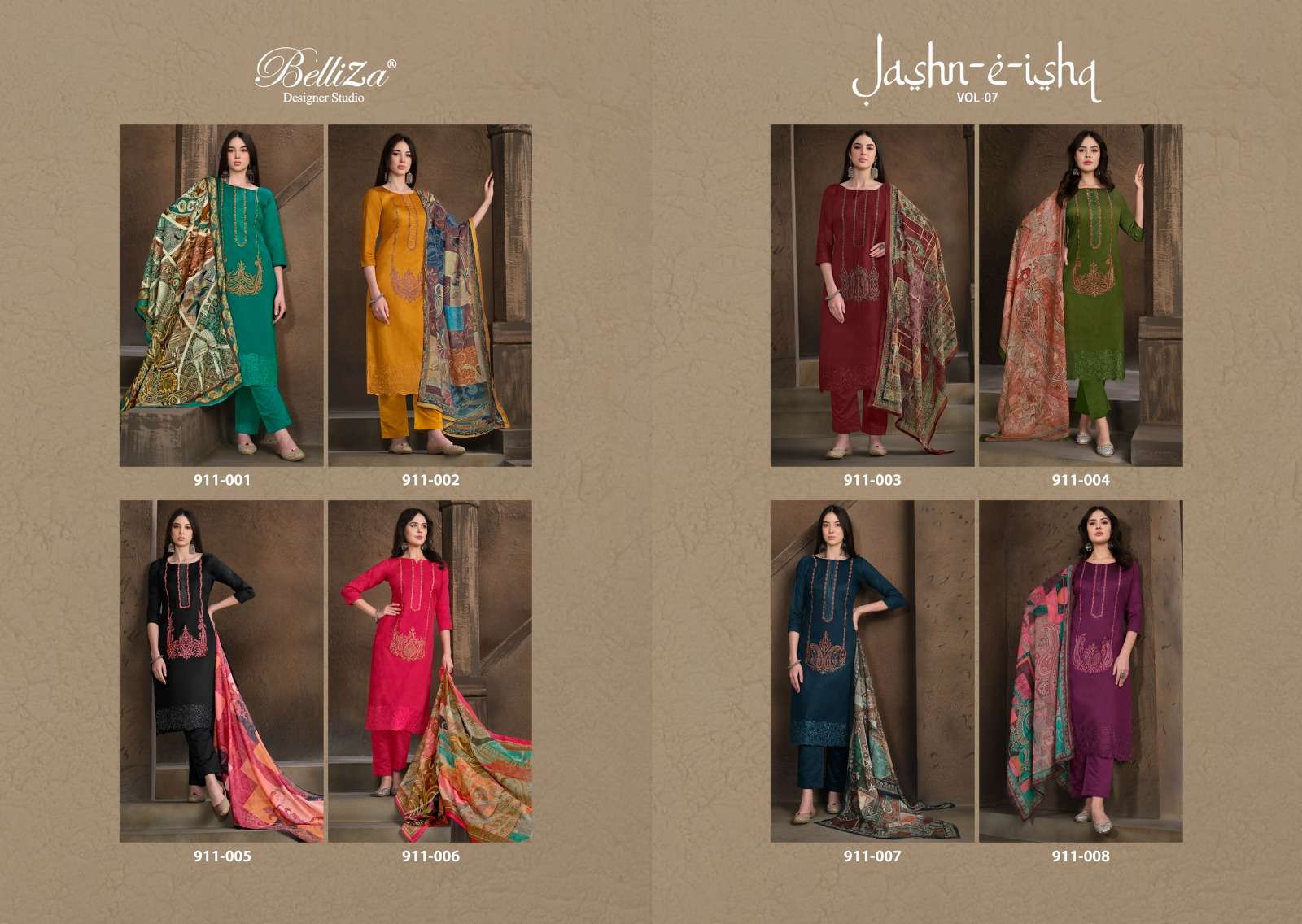 Belliza Jashn E Ishq Vol 7 Cotton Embroidered Dress Material Wholesale catalog