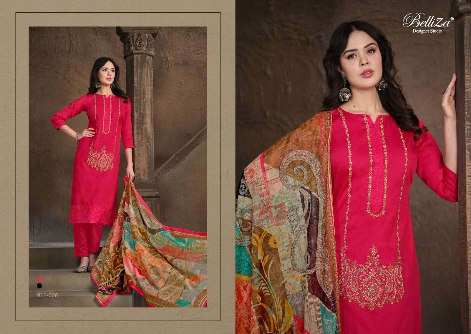 Belliza Jashn E Ishq Vol 7 Cotton Embroidered Dress Material Wholesale catalog