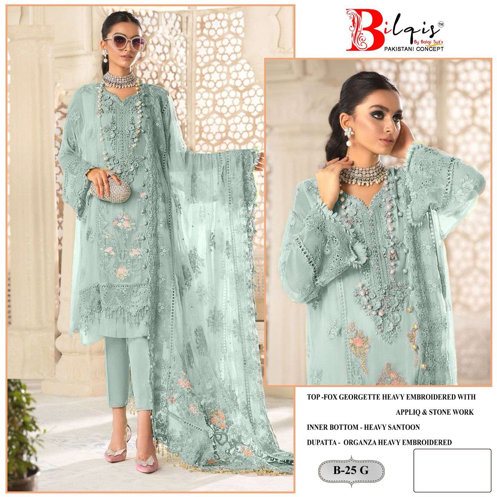 Bilqis B 25 E To H Georgette Salwar Suit Wholesale catalog