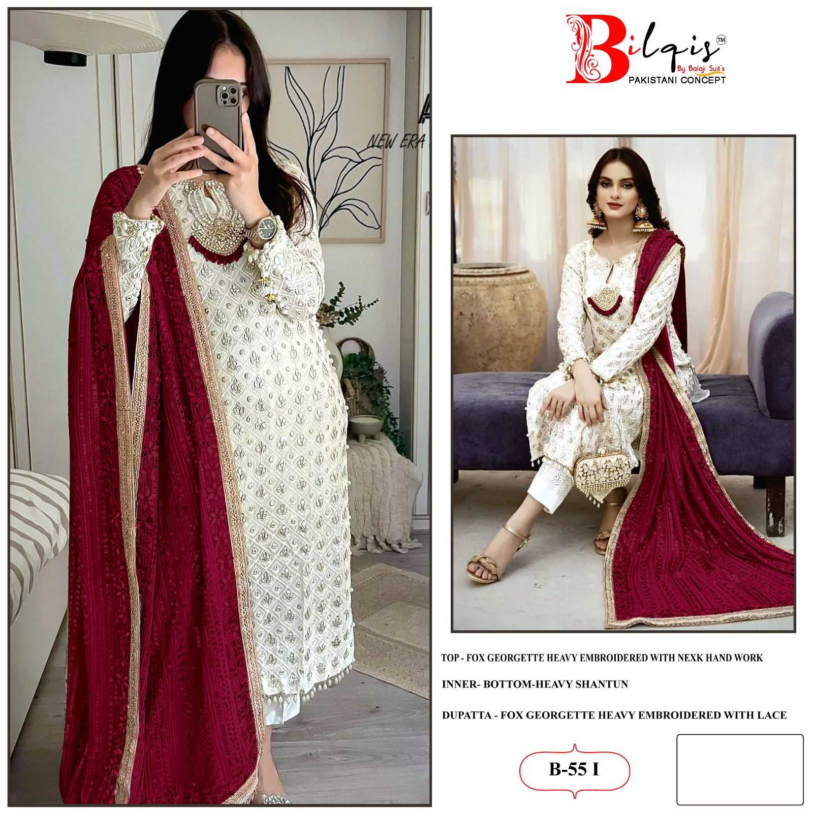 Bilqis B 55 F To I Georgette Salwar Kameez Wholesale catalog