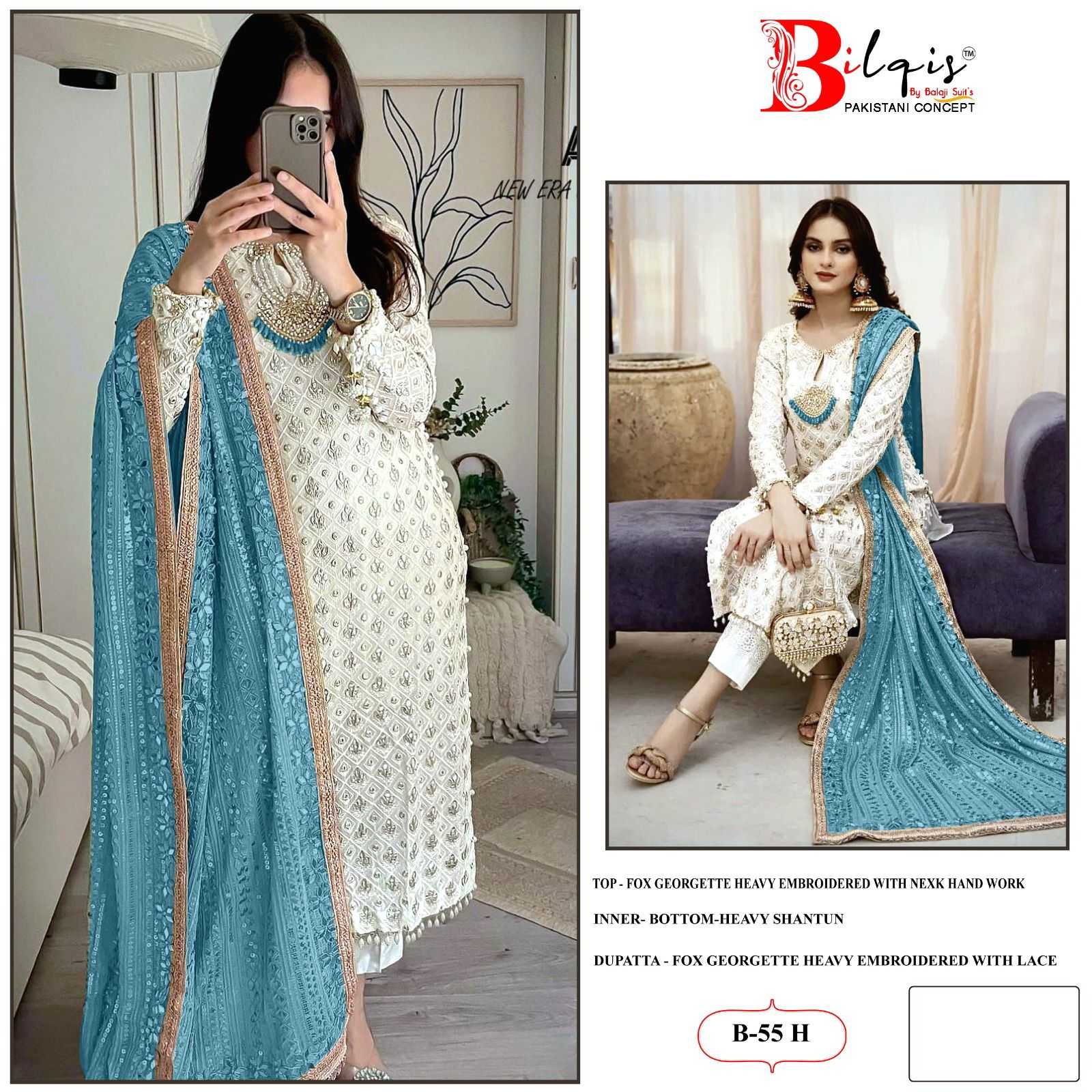 Bilqis B 55 F To I Georgette Salwar Kameez Wholesale catalog
