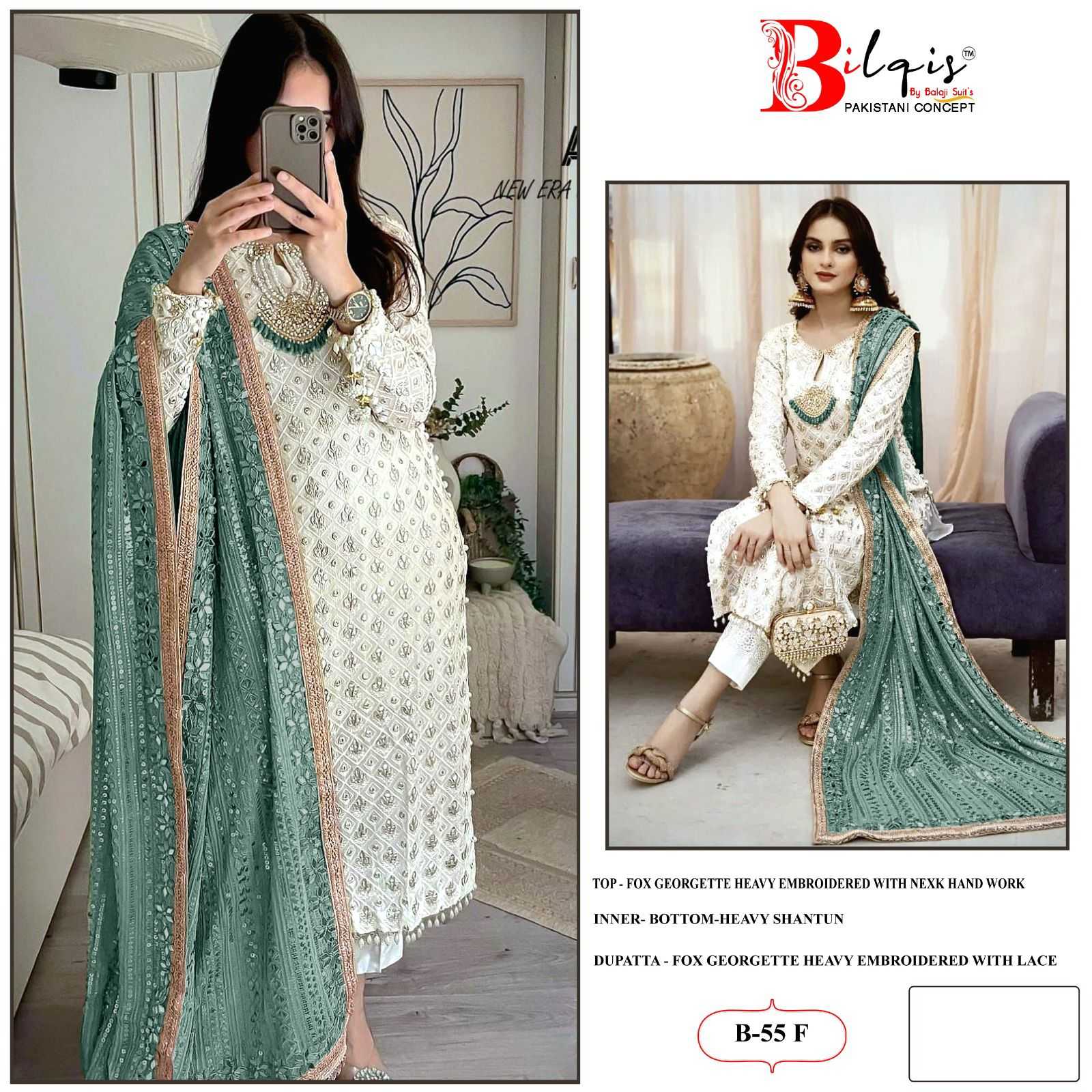 Bilqis B 55 F To I Georgette Salwar Kameez Wholesale catalog