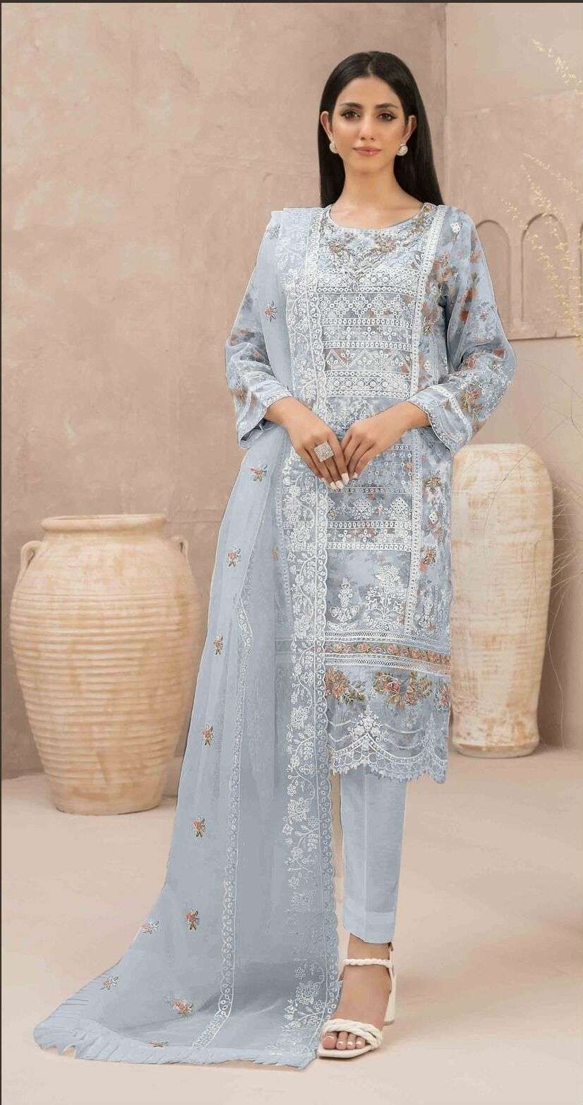 Bilqis B 56 A To D Organza Pakistani Suit Wholesale catalog