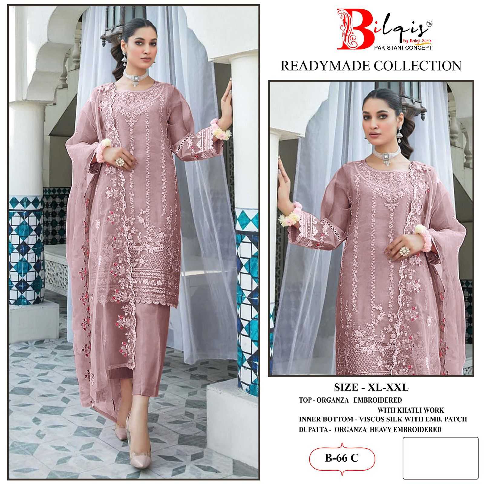 Bilqis B 66 A To D Organza Pakistani Suits Wholesale catalog