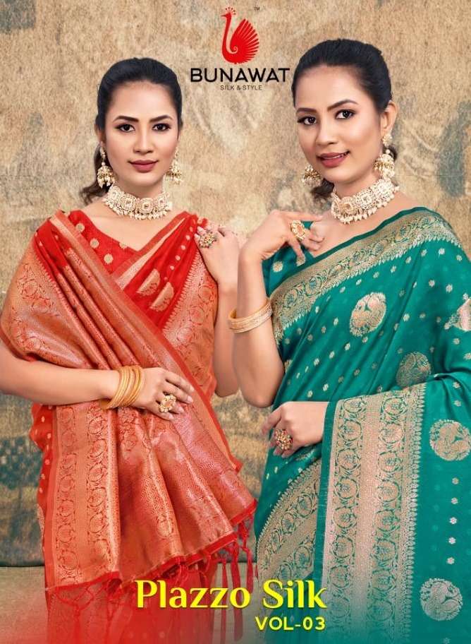 BUNAWAT Plazzo Silk Vol-03 Silk Saree Wholesale catalog