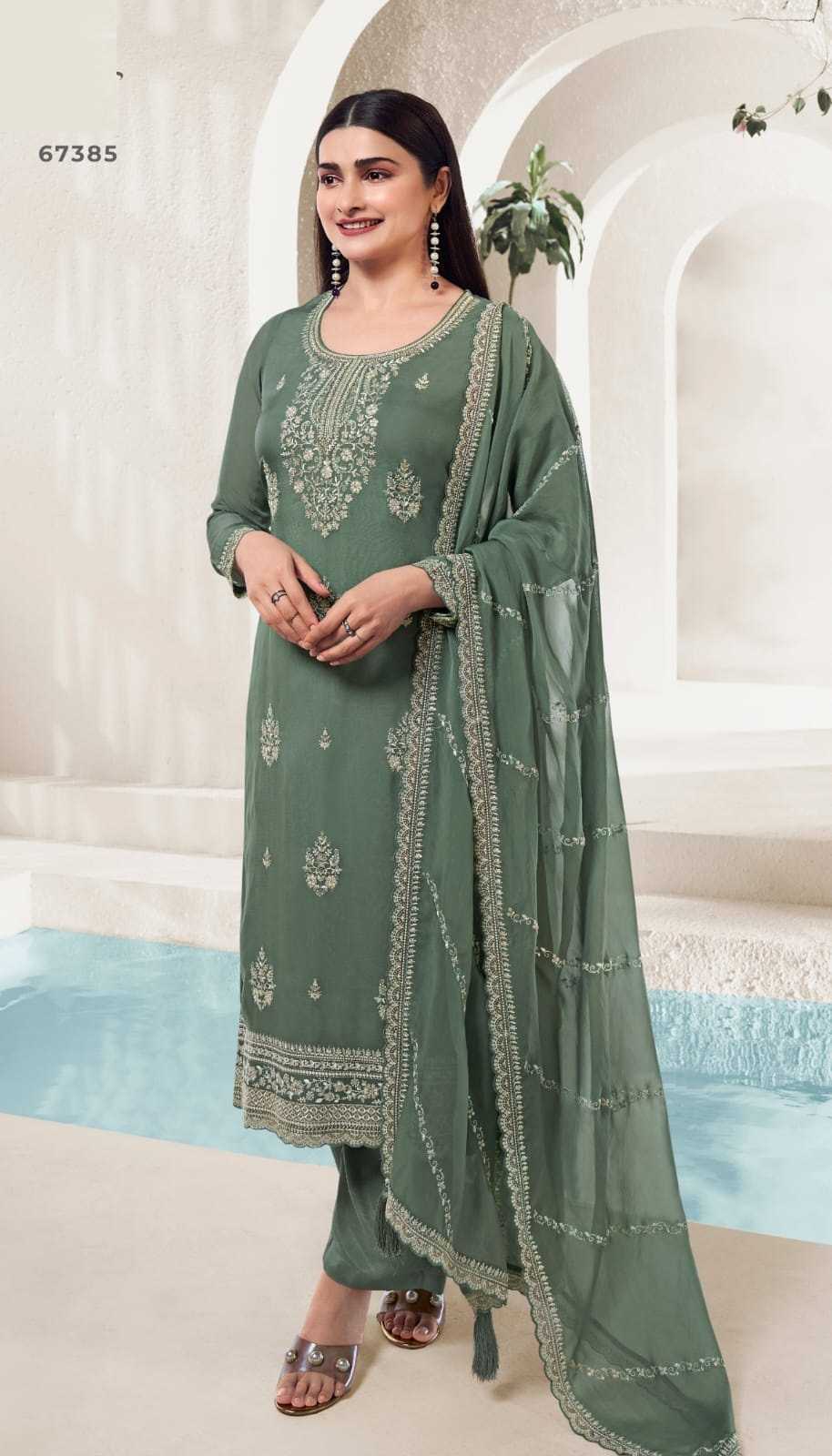 Chakori 67381 To 67386 Organza Embroidery Salwar Suit Wholesale catalog