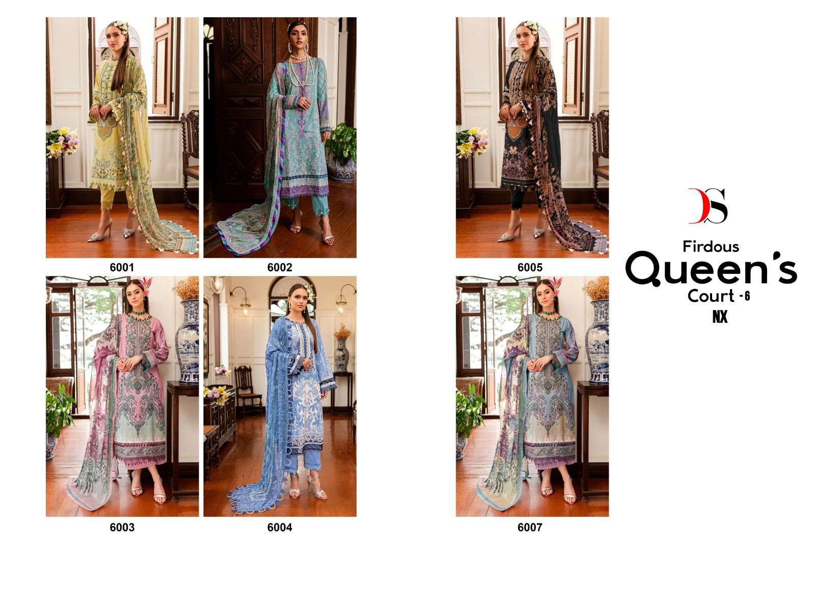 Deepsy Firdous Queens Court 6 Nx Chiffon Dupatta Pakistani Suits Wholesale catalog