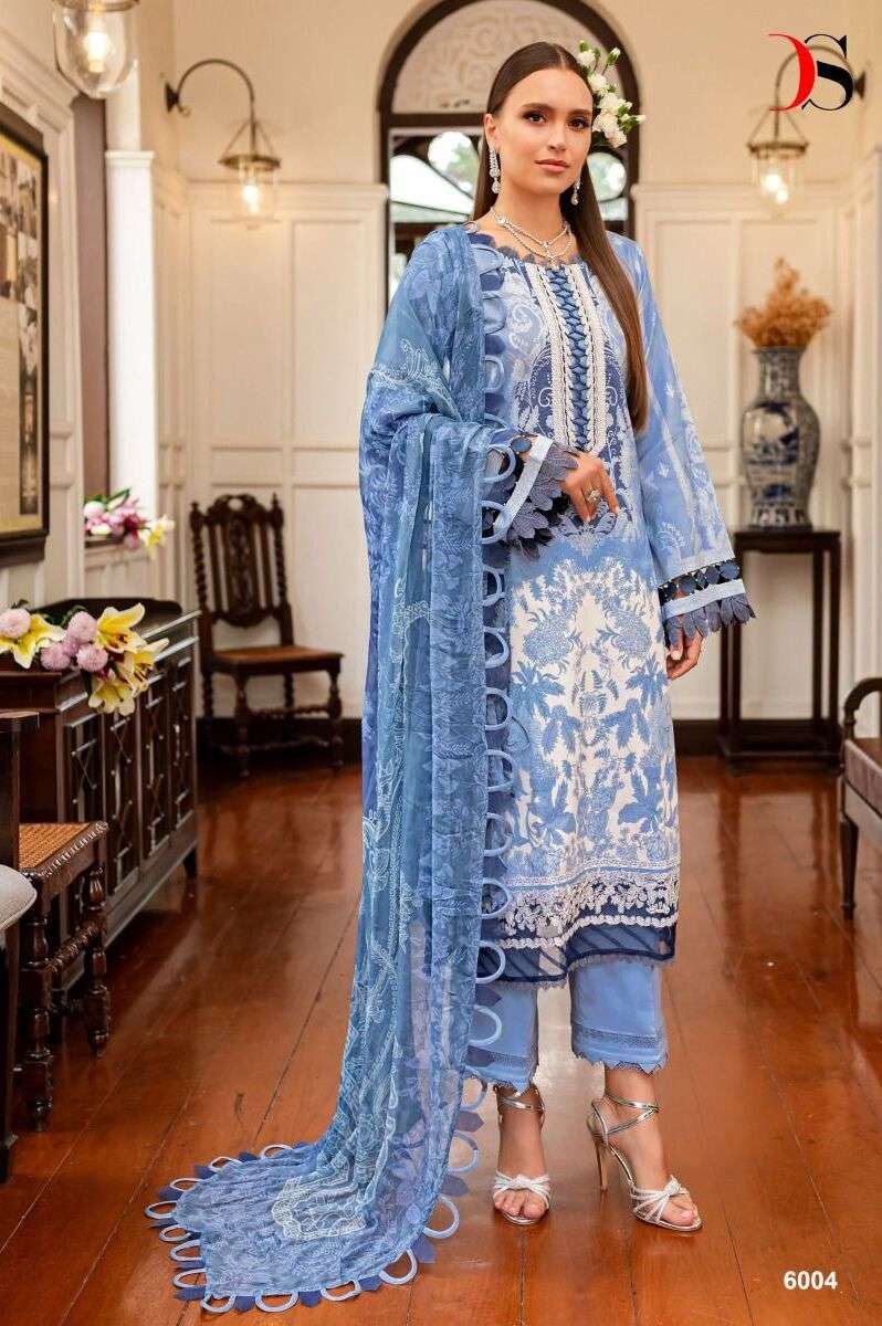 Deepsy Firdous Queens Court 6 Nx Cotton Dupatta Pakistani Suits Wholesale catalog