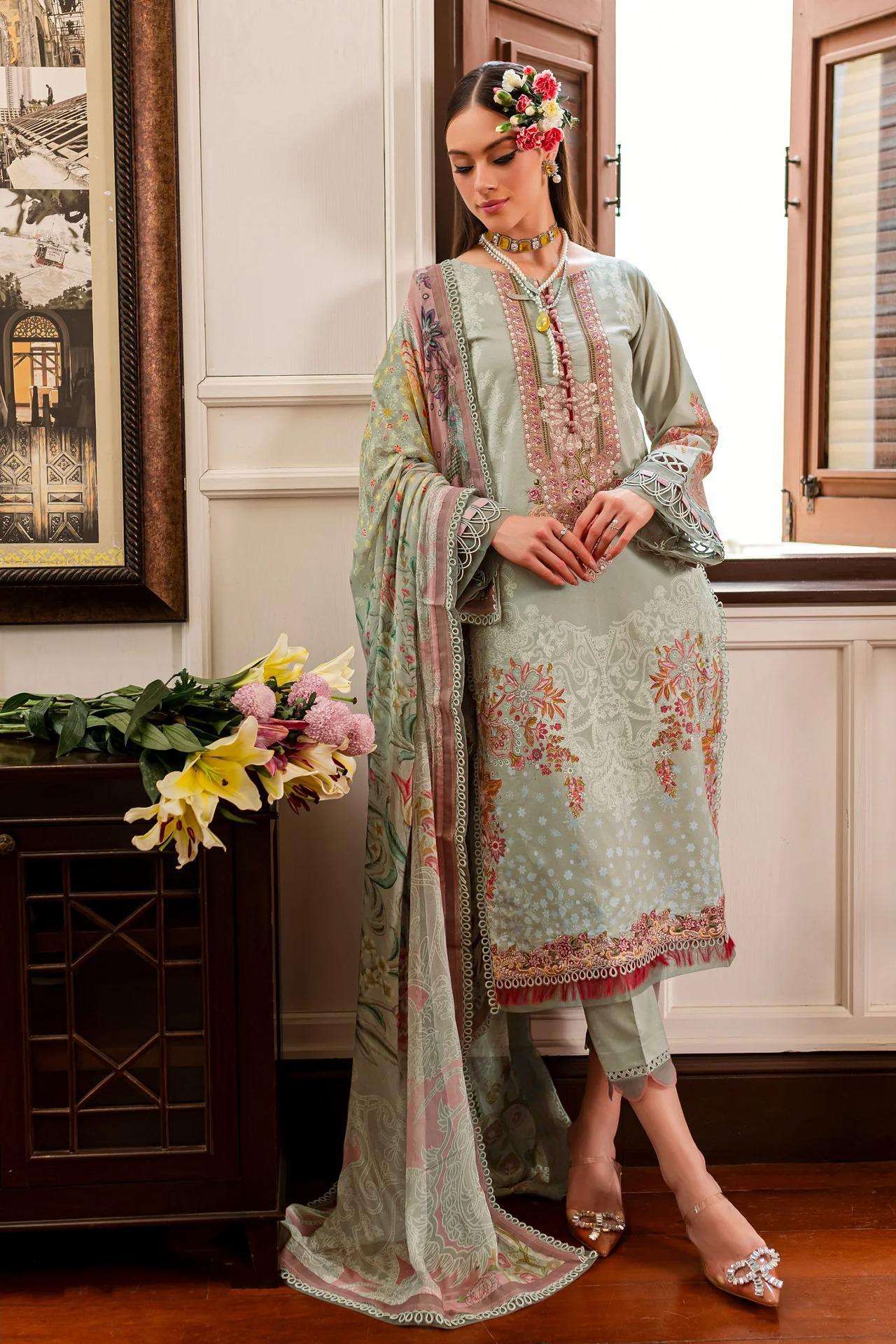 Deepsy Firdous Queens Court 7 Chiffon Dupatta Pakistani Suits Wholesale catalog