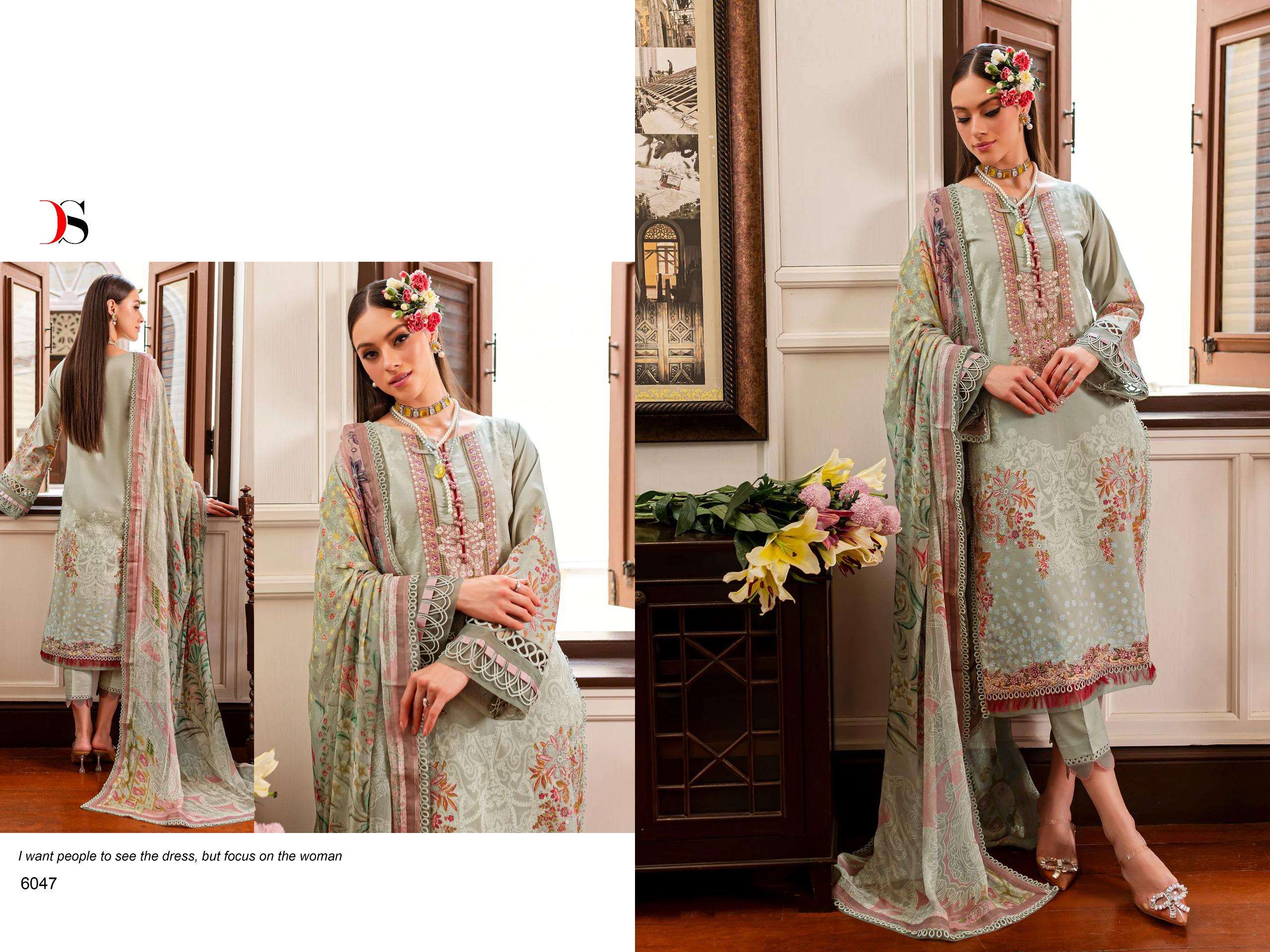 Deepsy Firdous Queens Court 7 Cotton Dupatta Pakistani Suits Wholesale catalog