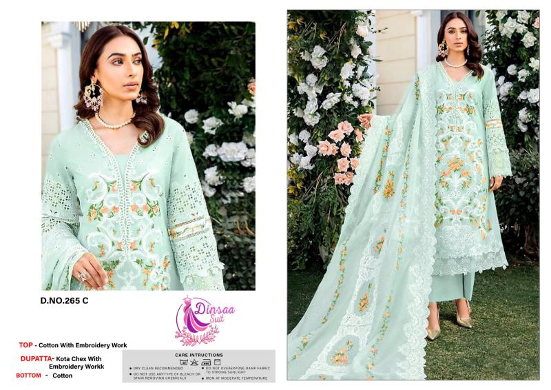 Dinsaa 265 A To D Embroidered Salwar Kameez Wholesale catalog
