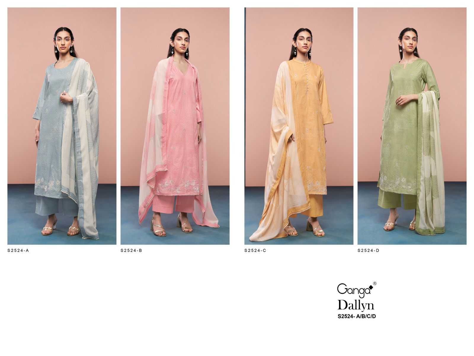 Ganga DALLYN 2524 Dress Materials Wholesale catalog
