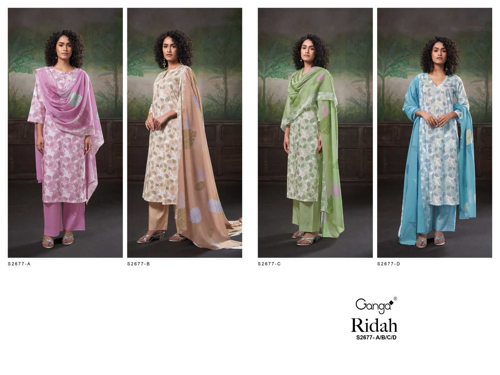 Ganga RIDAH 2677 Dress Materials Wholesale catalog