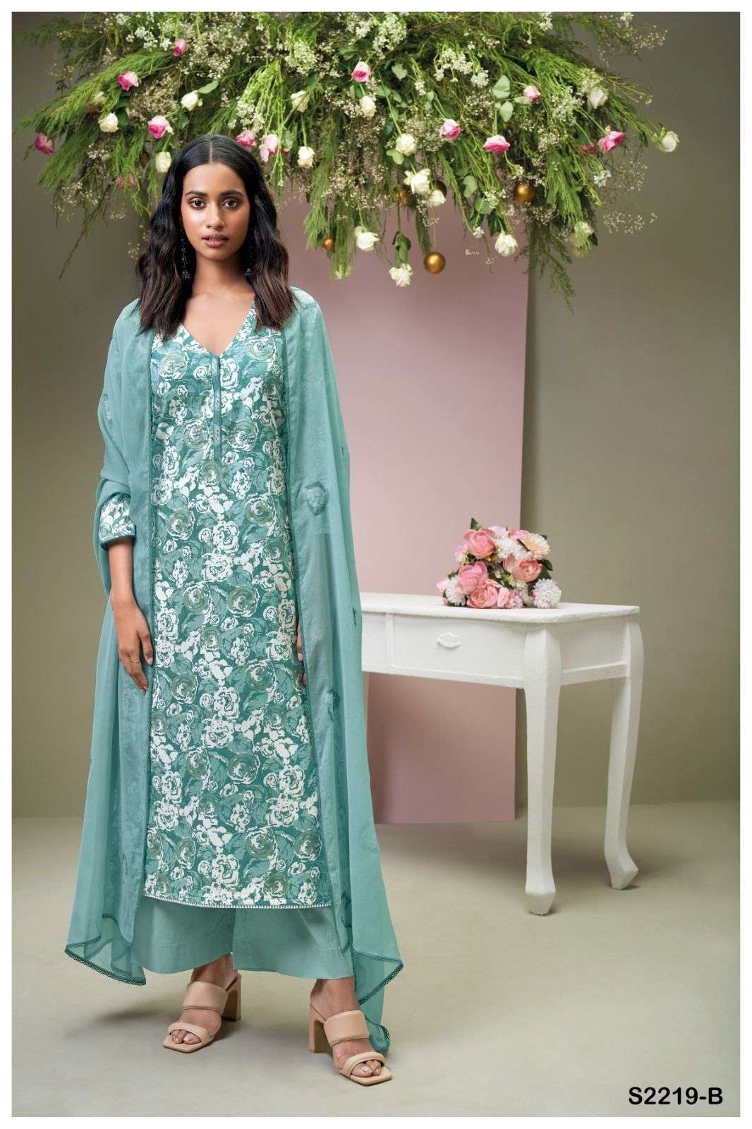 GANGA TEMPANY 2219 Dress Materials Wholesale catalog
