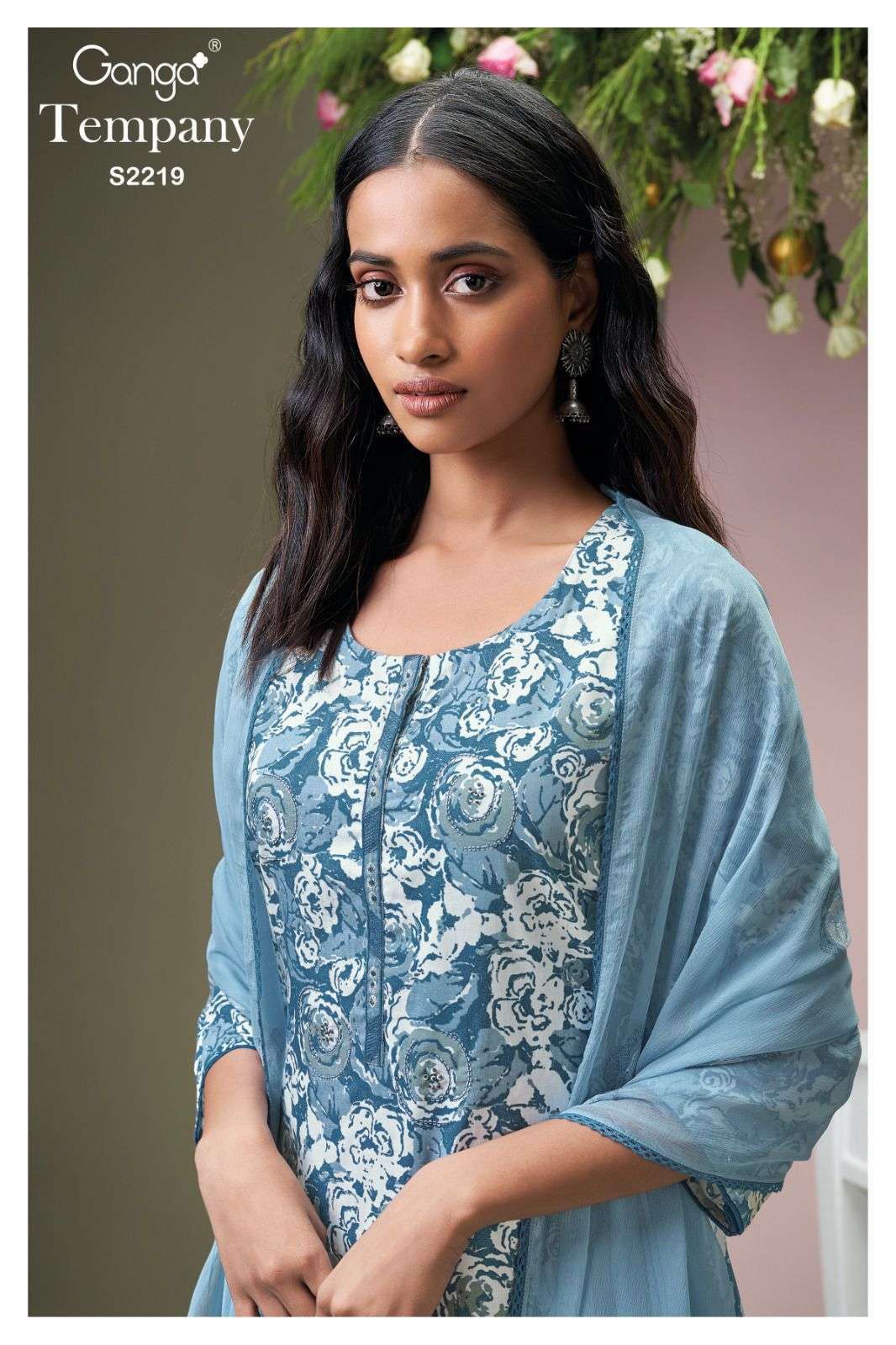 GANGA TEMPANY 2219 Dress Materials Wholesale catalog