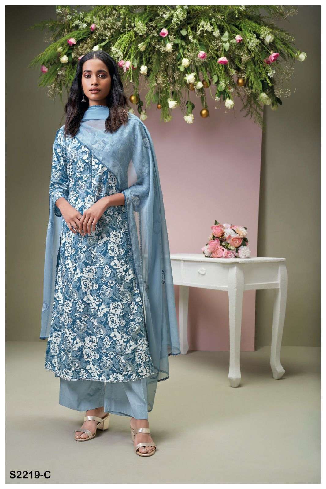 GANGA TEMPANY 2219 Dress Materials Wholesale catalog