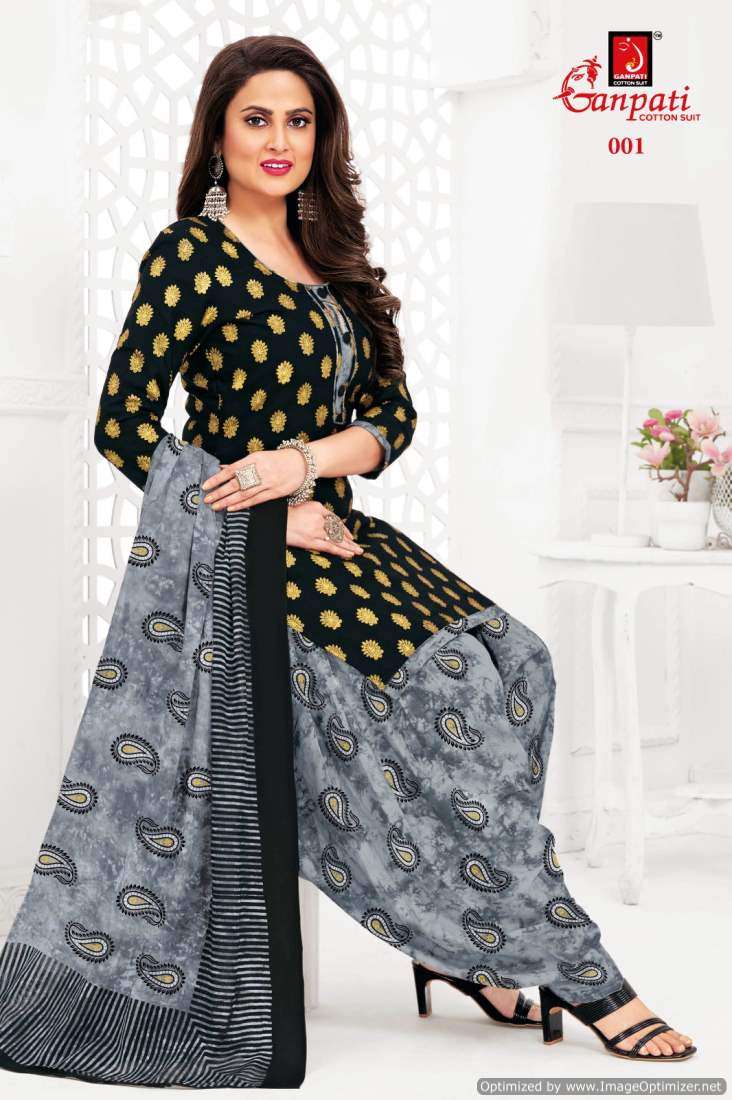 Ganpati The Dye Gold – Dress Material - Dress Material