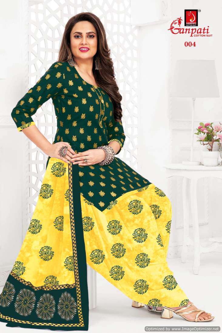 Ganpati The Dye Gold – Dress Material - Dress Material