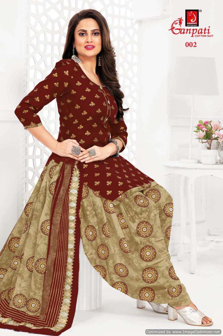 Ganpati The Dye Gold – Dress Material - Dress Material