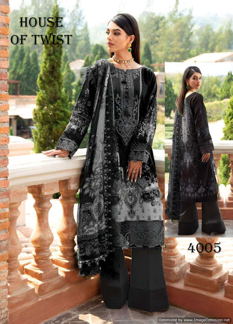 House Of Twist Black And White – Dress Material - Wholesale Catalog