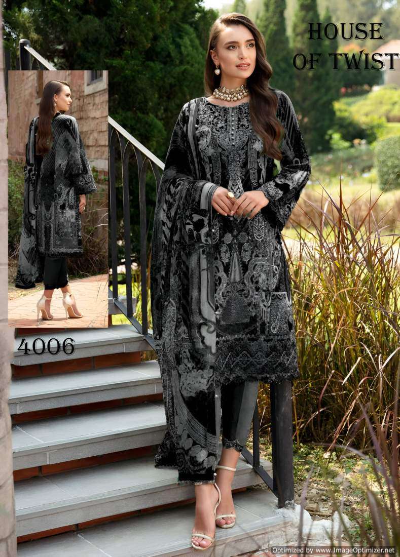 House Of Twist Black And White – Dress Material - Wholesale Catalog