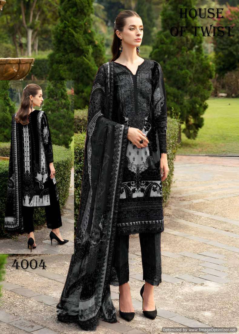 House Of Twist Black And White – Dress Material - Wholesale Catalog