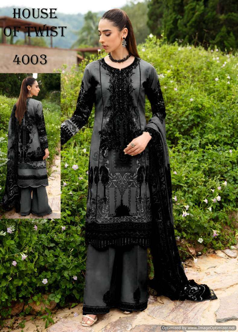 House Of Twist Black And White – Dress Material - Wholesale Catalog