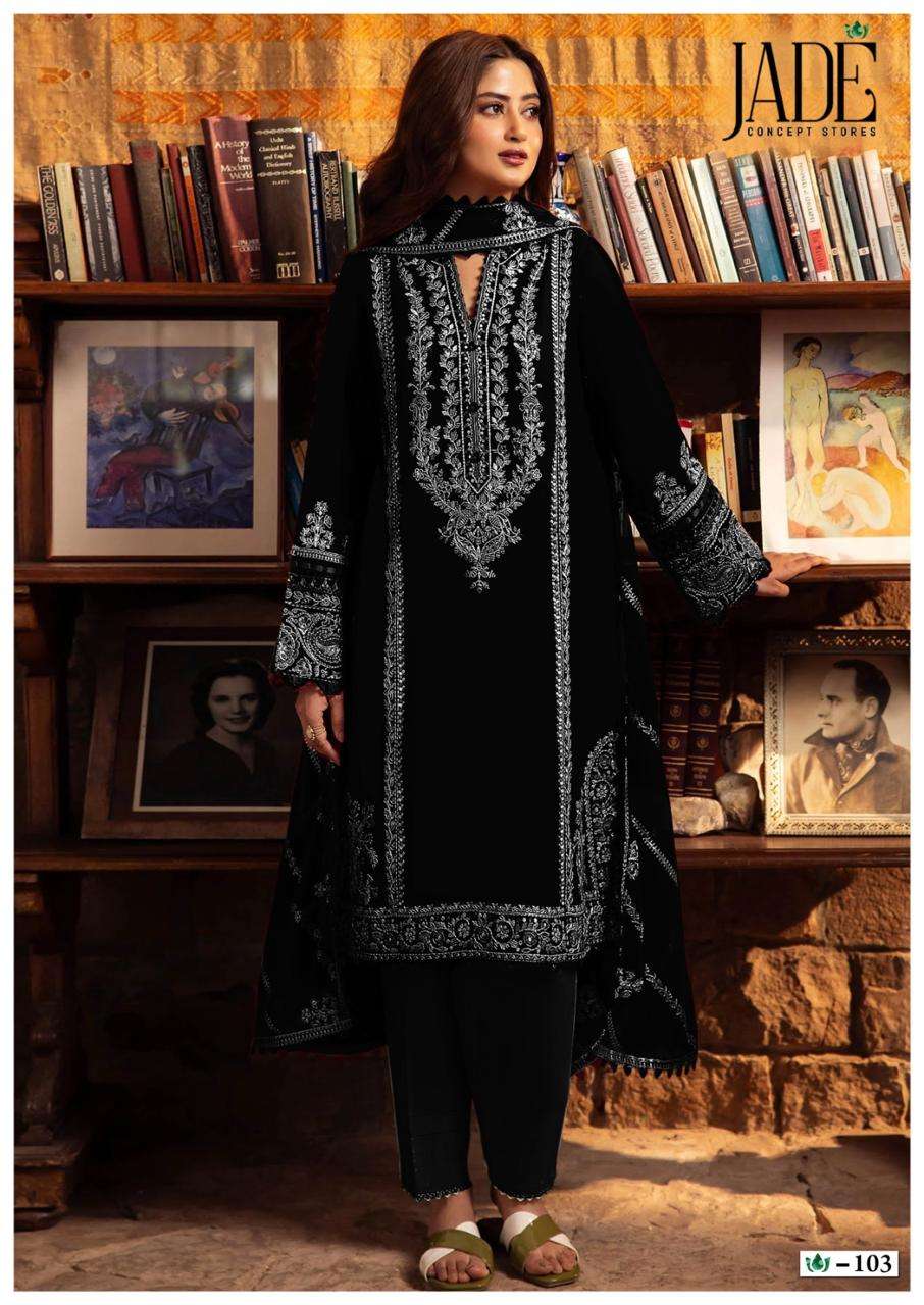 Jade Bin Saeed Black And White Lawn Cotton Dress Material Wholesale catalog