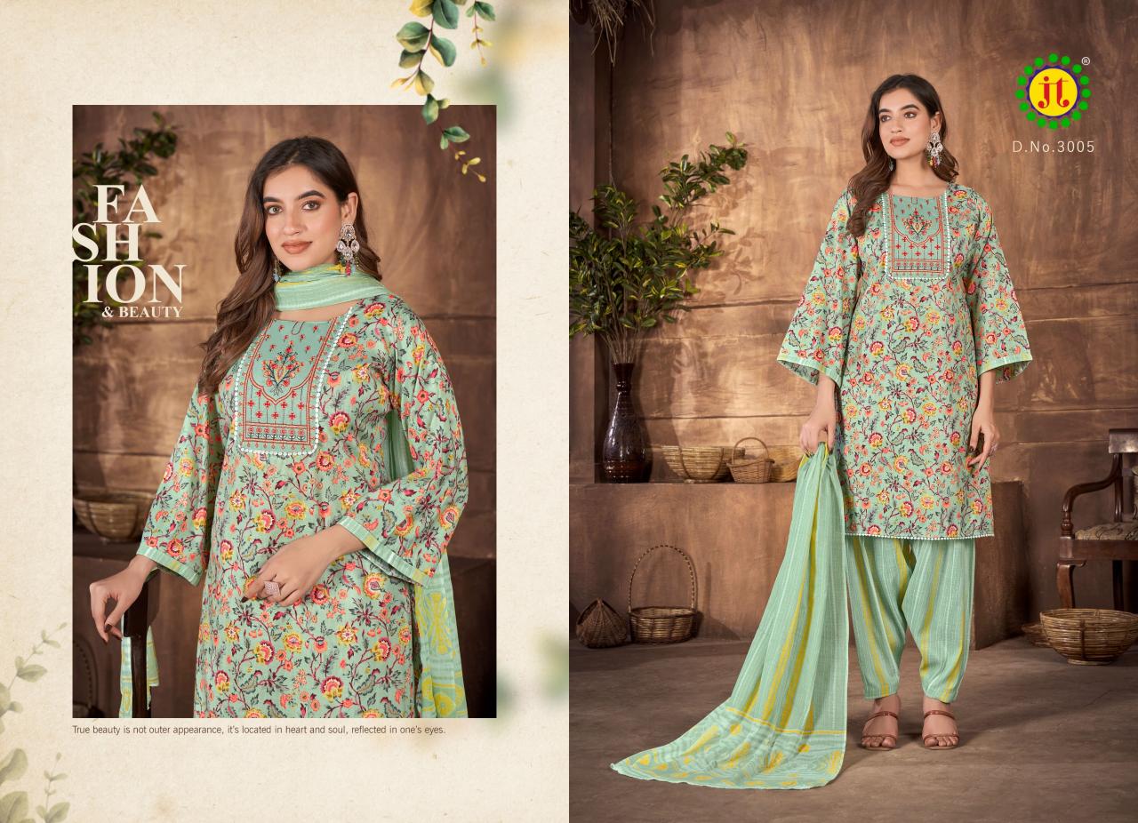 Jt Zara Vol 3 Slub Printed Dress Material Wholesale catalog