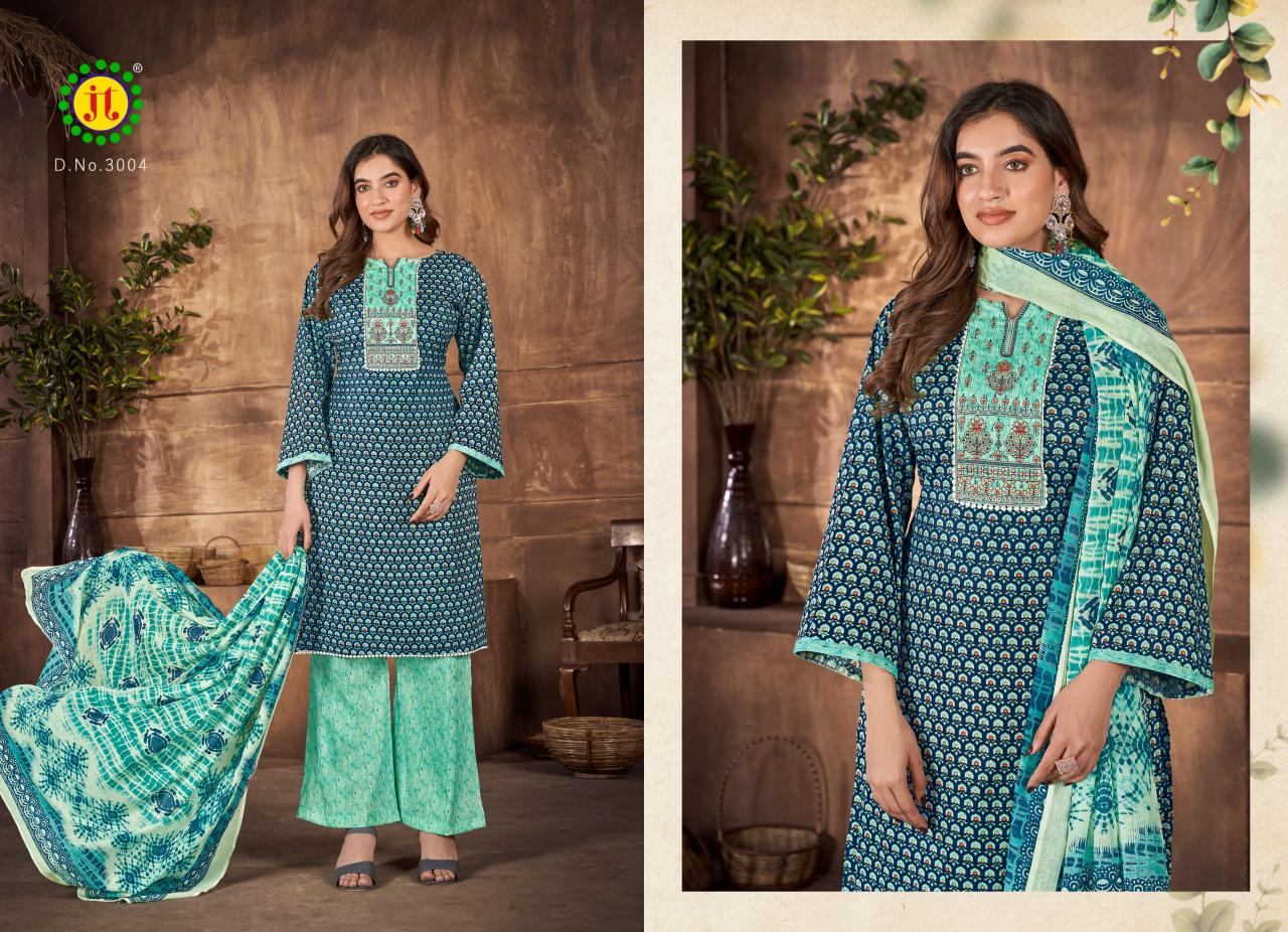 Jt Zara Vol 3 Slub Printed Dress Material Wholesale catalog