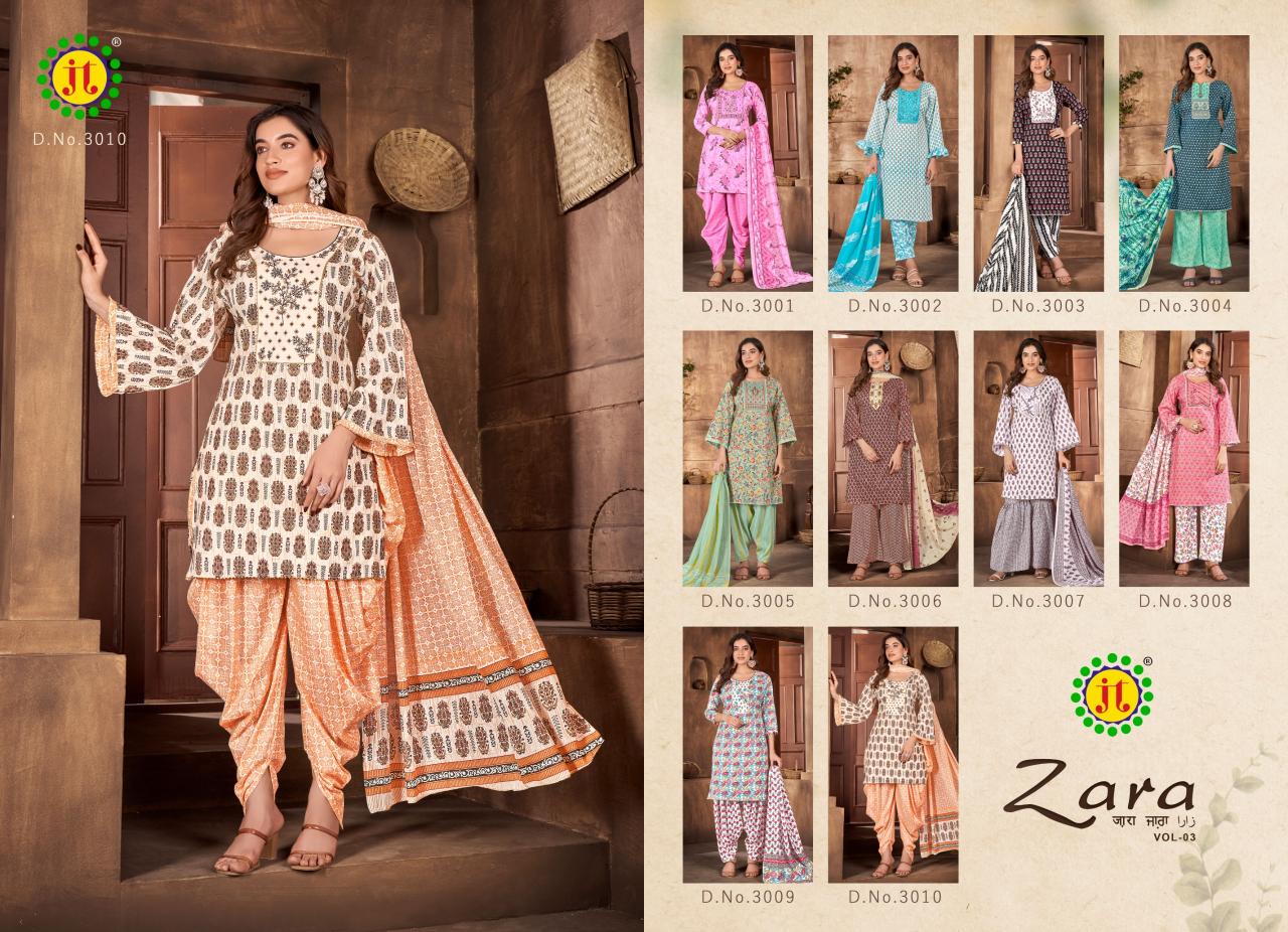 Jt Zara Vol 3 Slub Printed Dress Material Wholesale catalog