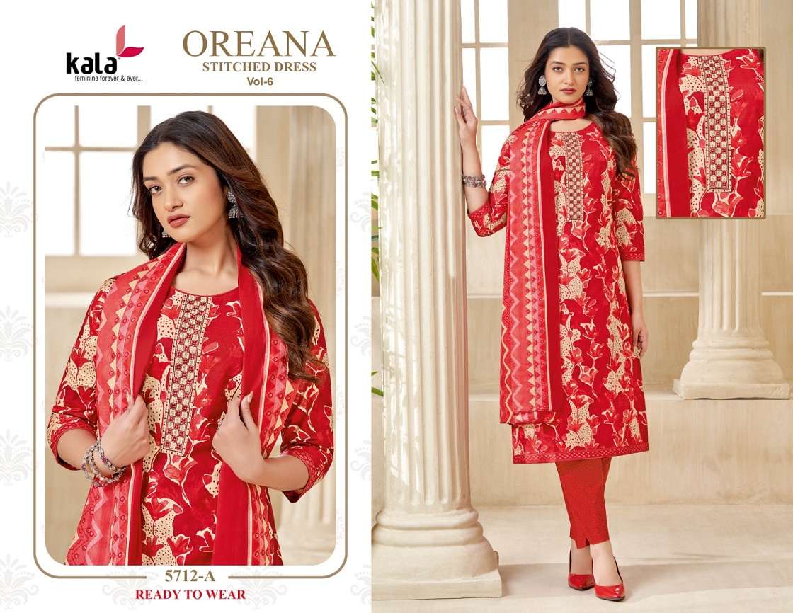 Kala Oreana Vol-6 – Kurti Pant With Dupatta Wholesale Catalog