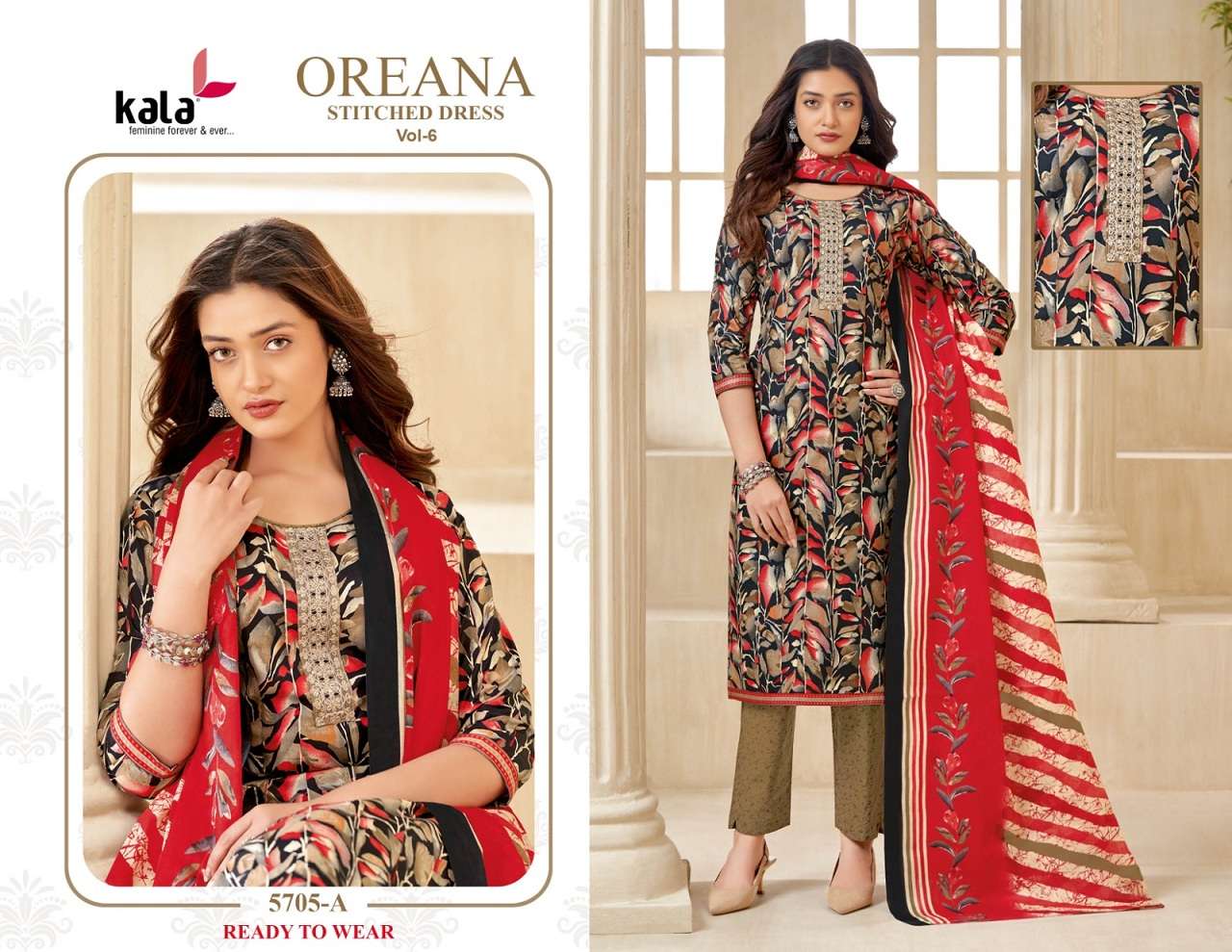 Kala Oreana Vol-6 – Kurti Pant With Dupatta Wholesale Catalog