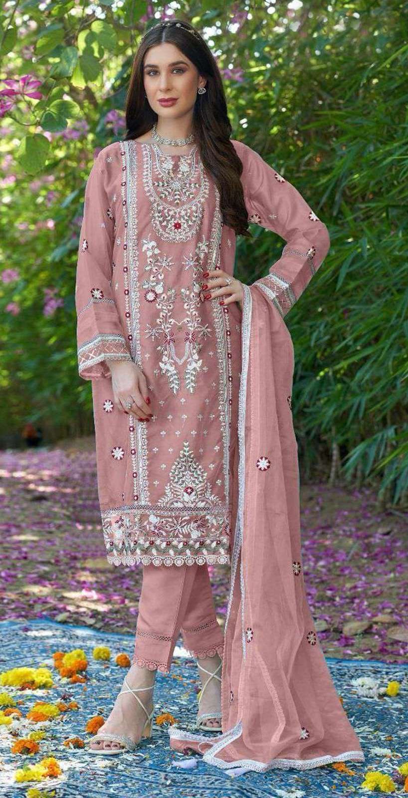 Kb Super Hit 1084 Organza Designer Salwar Suit Wholesale catalog