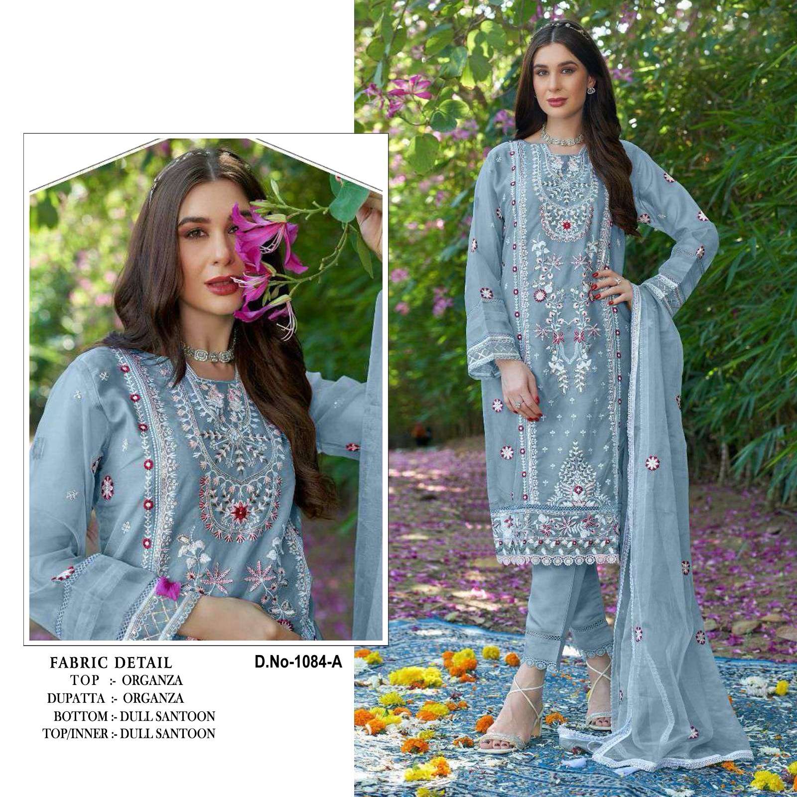 Kb Super Hit 1084 Organza Designer Salwar Suit Wholesale catalog