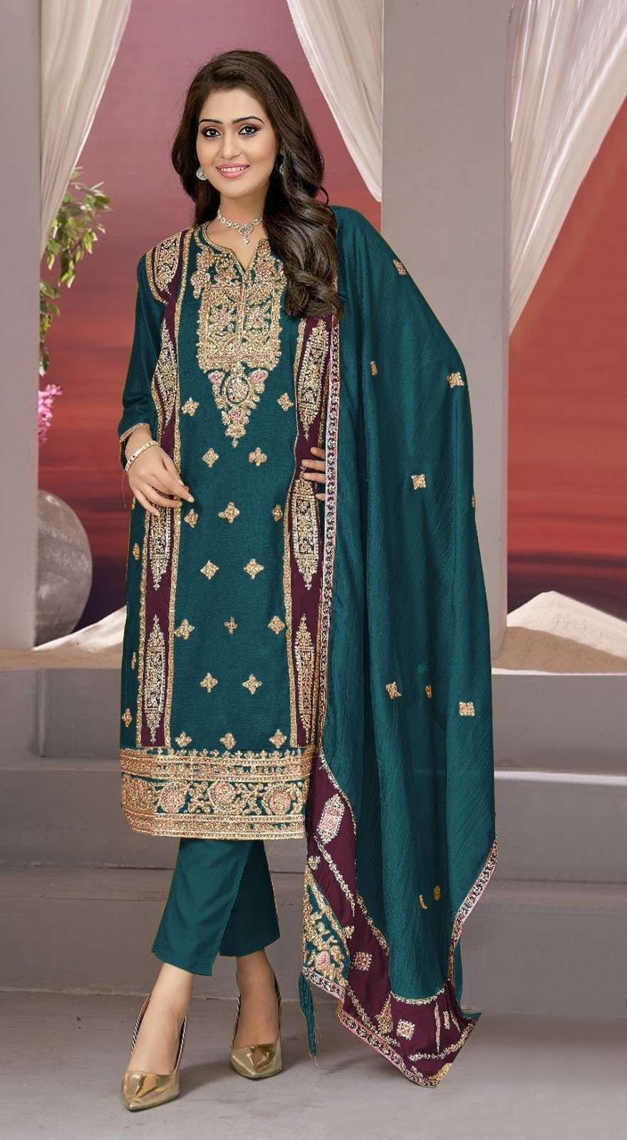 Kb Super Hit 172 Designer Embroidery Salwar Suits Wholesale catalog