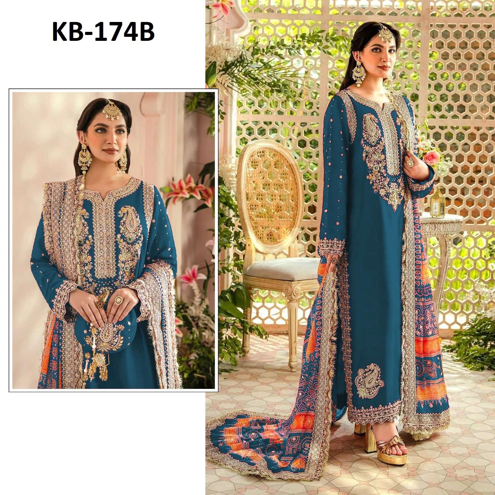 Kb Super Hit 174 Georgette Salwar Kameez Wholesale catalog