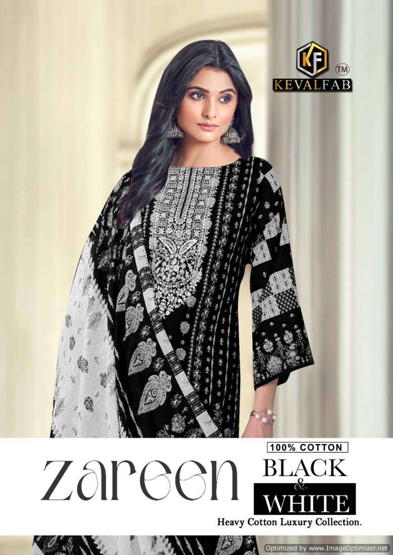 Keval Zareen Black And White – Dress Material - Wholesale Catalog
