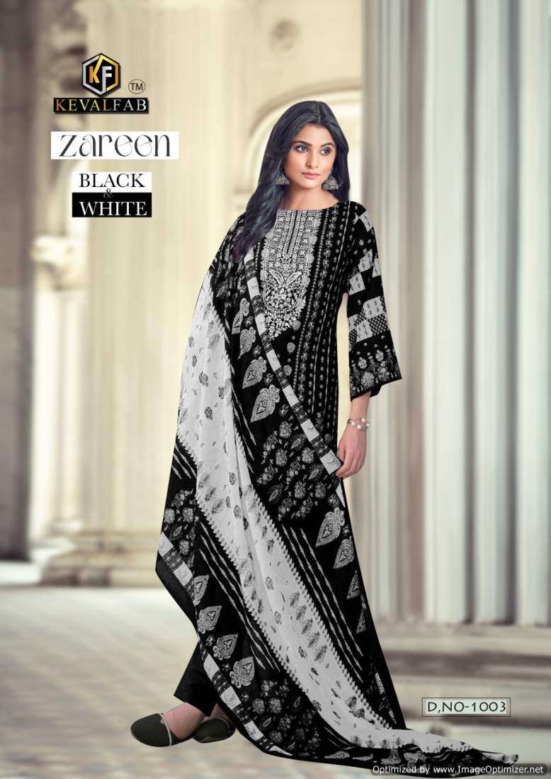 Keval Zareen Black And White – Dress Material - Wholesale Catalog