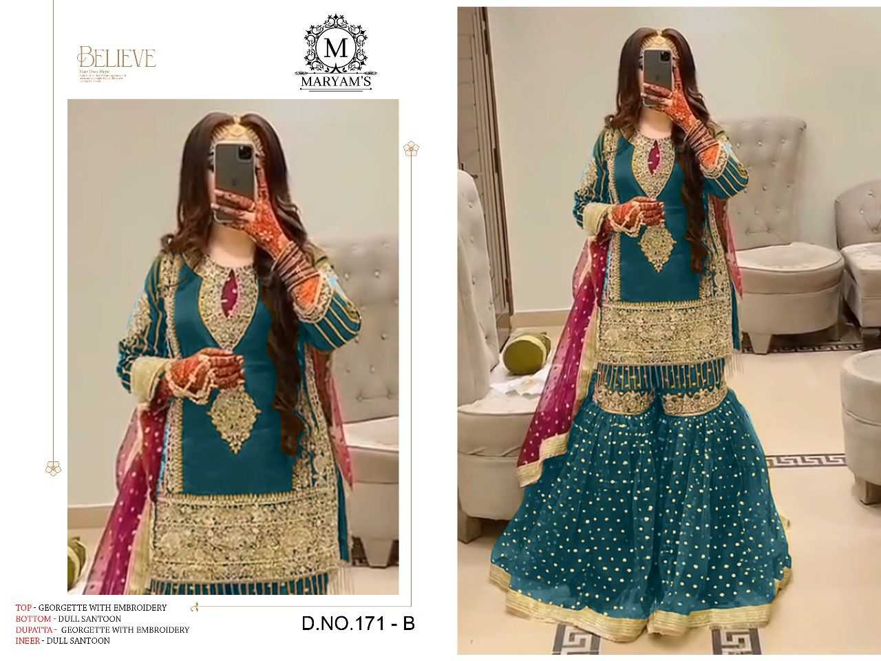 Maryams 171 Embroidered Salwar Kameez Wholesale catalog