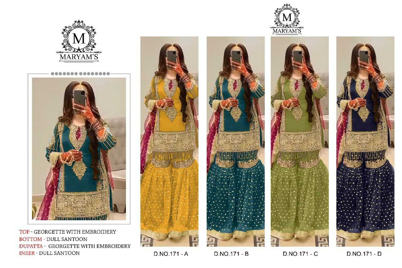 Maryams 171 Embroidered Salwar Kameez Wholesale catalog