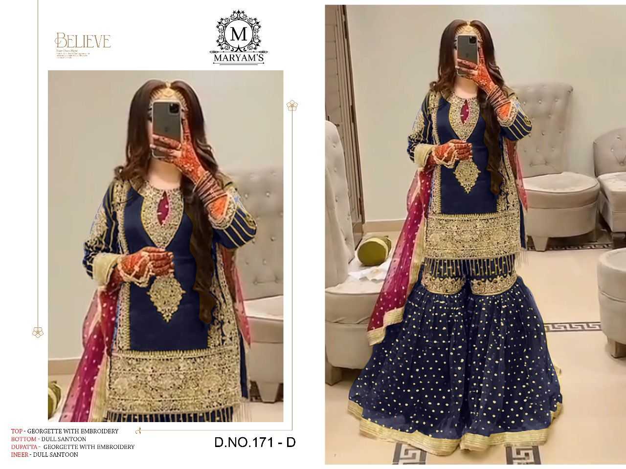 Maryams 171 Embroidered Salwar Kameez Wholesale catalog
