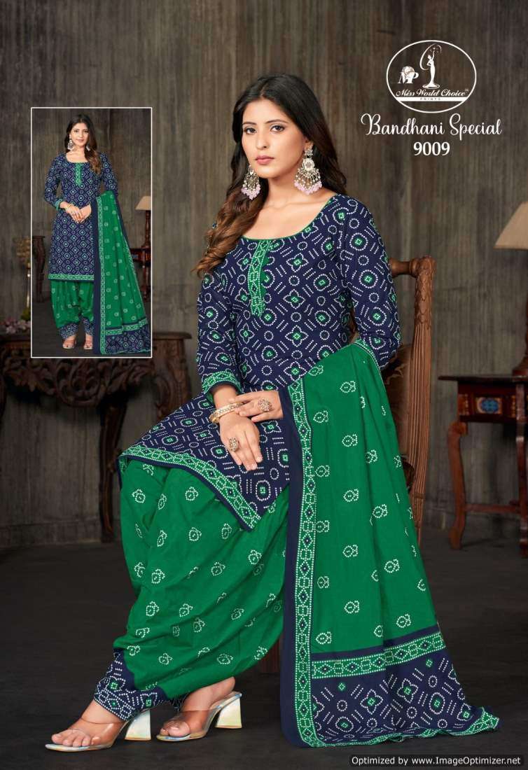 Miss World Bandhani Vol-9 – Dress Material - Wholesale Catalog