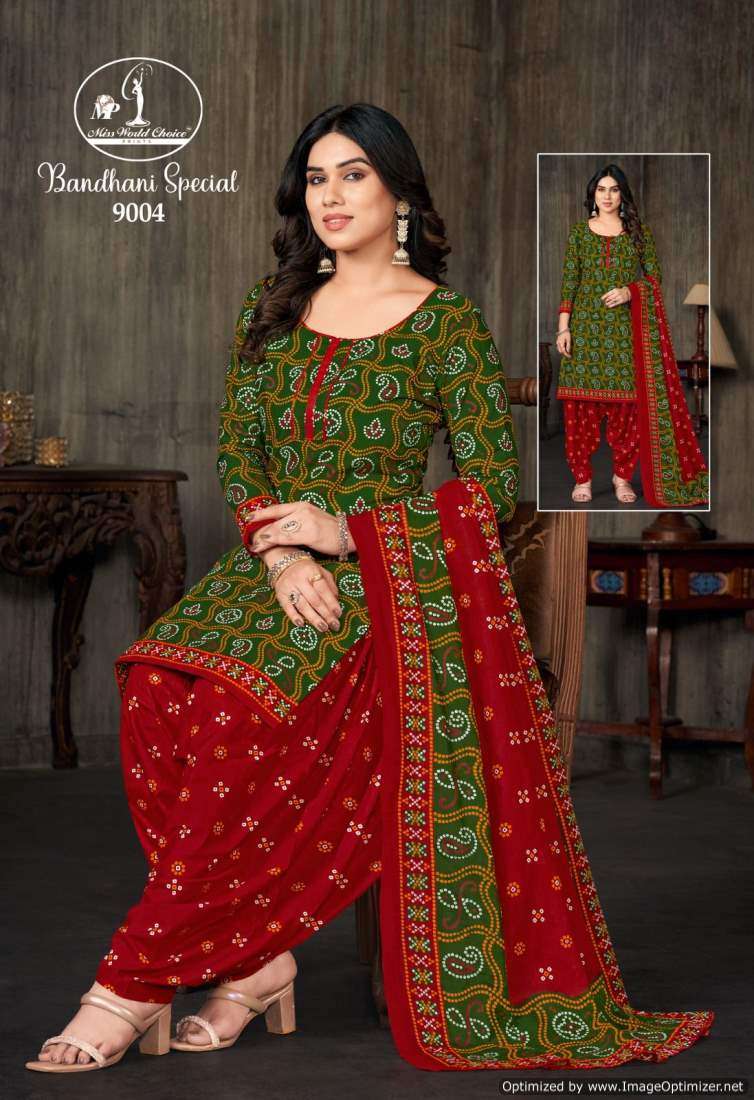 Miss World Bandhani Vol-9 – Dress Material - Wholesale Catalog