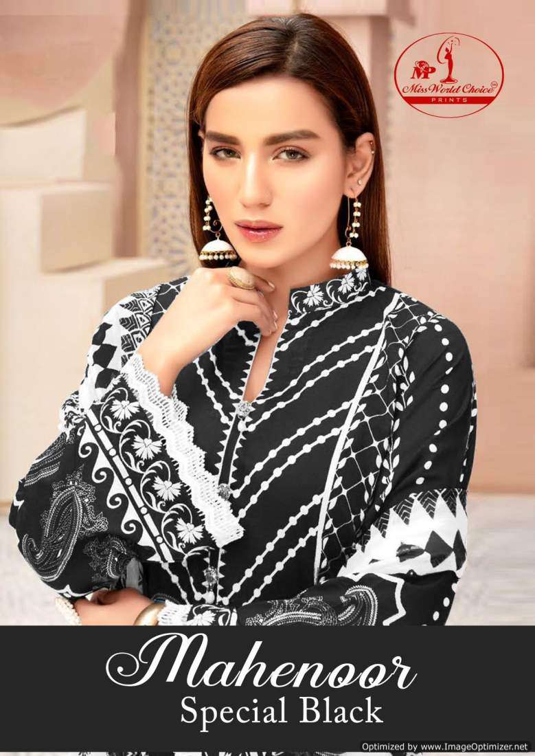 Miss World Mahenoor Black And White – Dress Material - Wholesale Catalog