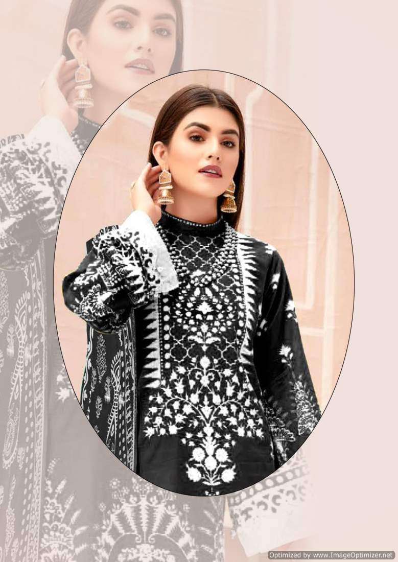 Miss World Mahenoor Black And White – Dress Material - Wholesale Catalog
