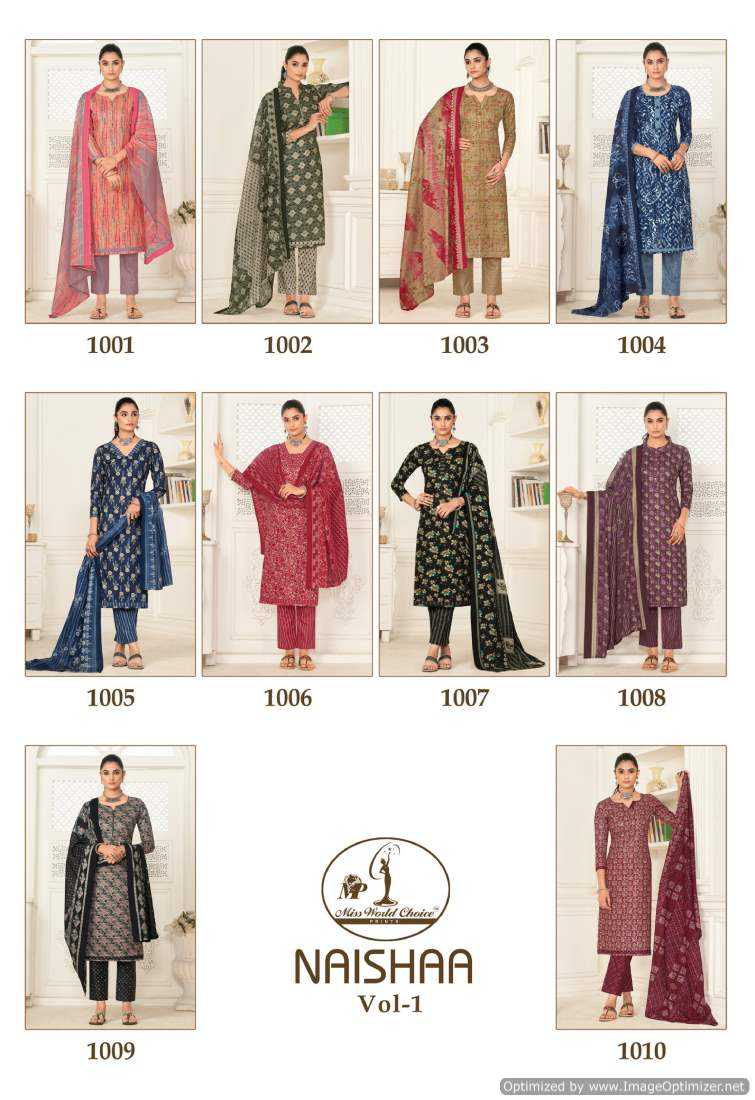 Miss World Naishaa Vol-1 – Dress Material - Wholesale Catalog