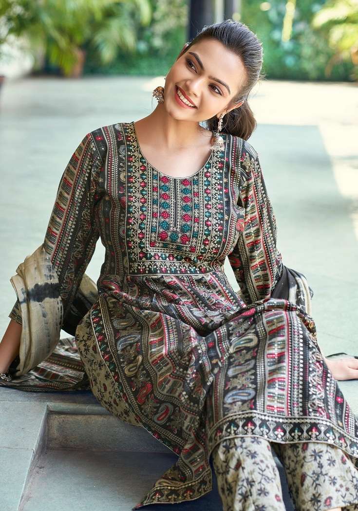 Mystic9 Sara Vol-5 – Nyra Cut Kurti Pant With Dupatta Wholesale Catalog