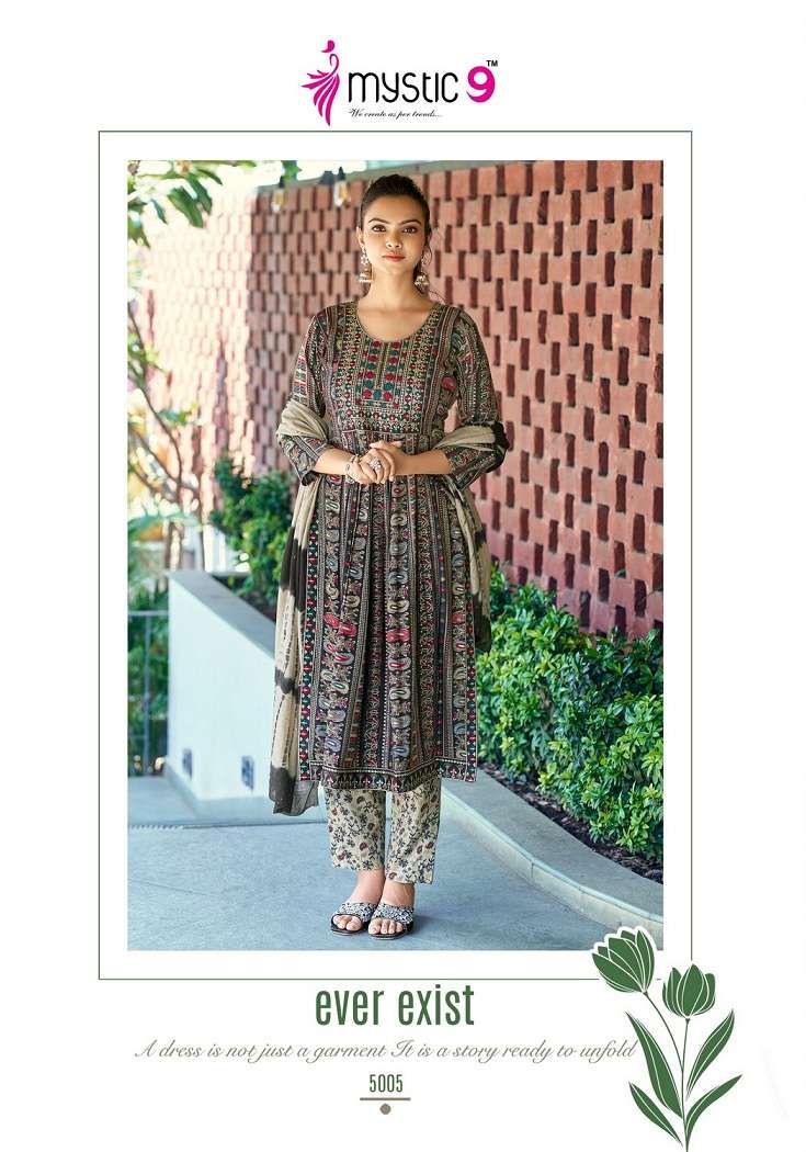 Mystic9 Sara Vol-5 – Nyra Cut Kurti Pant With Dupatta Wholesale Catalog