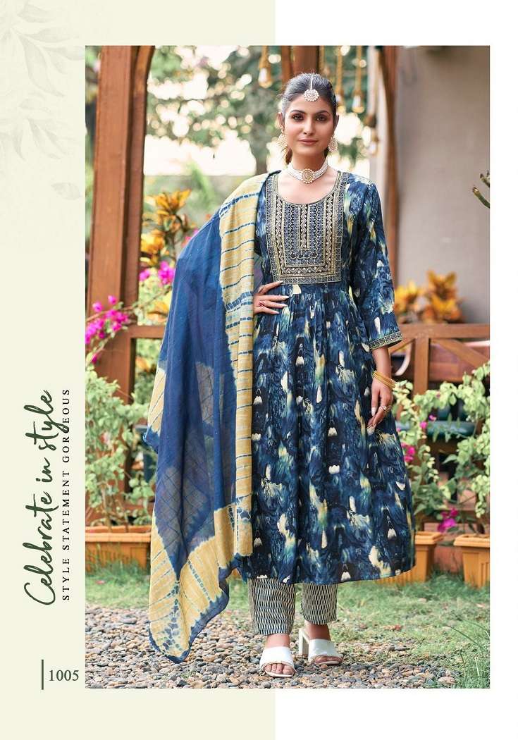 Mystic9 Shanaya Vol-1 – Umbrella Cut Kurti With Pant And Dupatta Wholesale Catalog